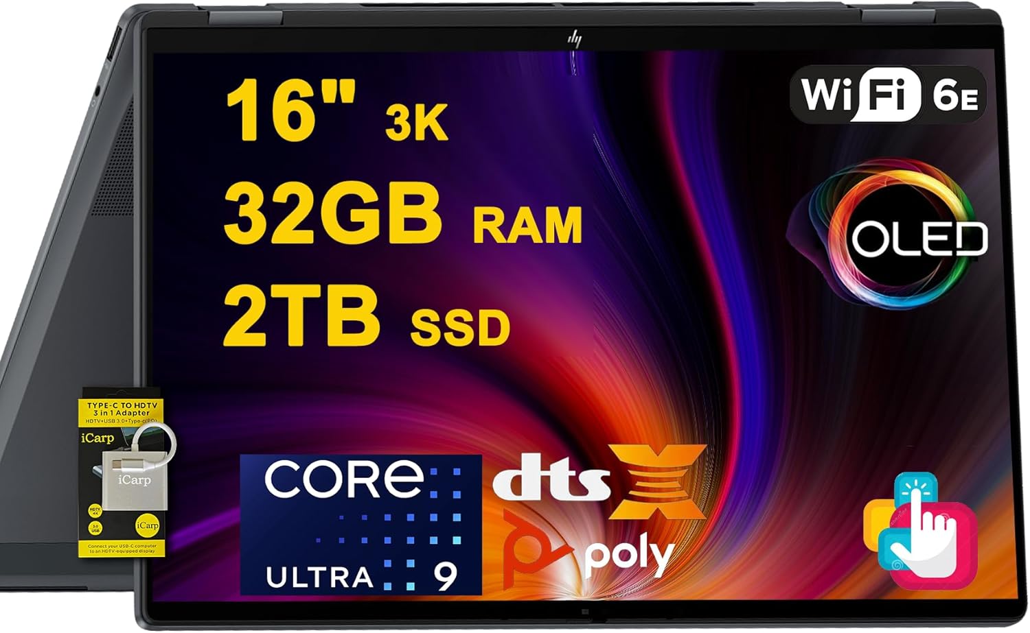HP OMNIBOOK X FLIP 16-AS0043DX | CORE ULTRA 9 288V SERIES 2 | 32GB RAM | 2TB SSD | 16" | TOUCHSCREEN