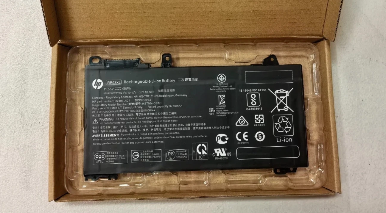 Hp Probook 430 G6, 440 G7, 450 G6, HSTNN-DB9, RE03XL Laptop Battery, 11.55V 3750mAh/45Wh