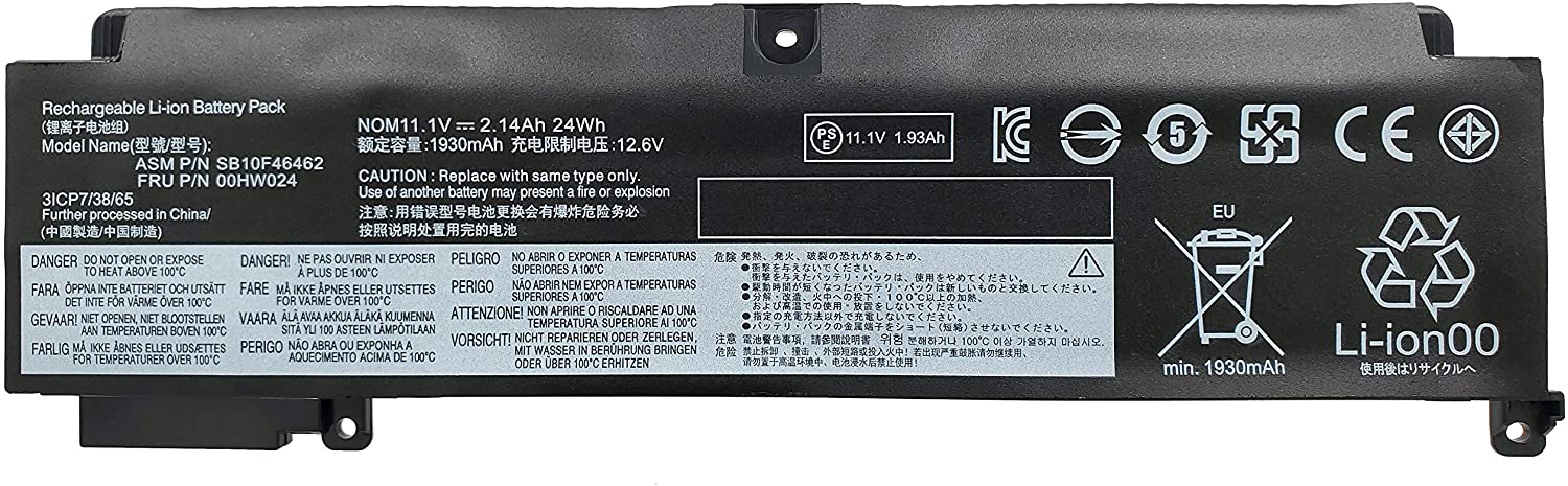 Lenovo ThinkPad T460S T470S Series, 00HW024, 01AV462, 01AV405, SB10F46462 Laptop Battery, 11.1V 2140mAh/24Wh