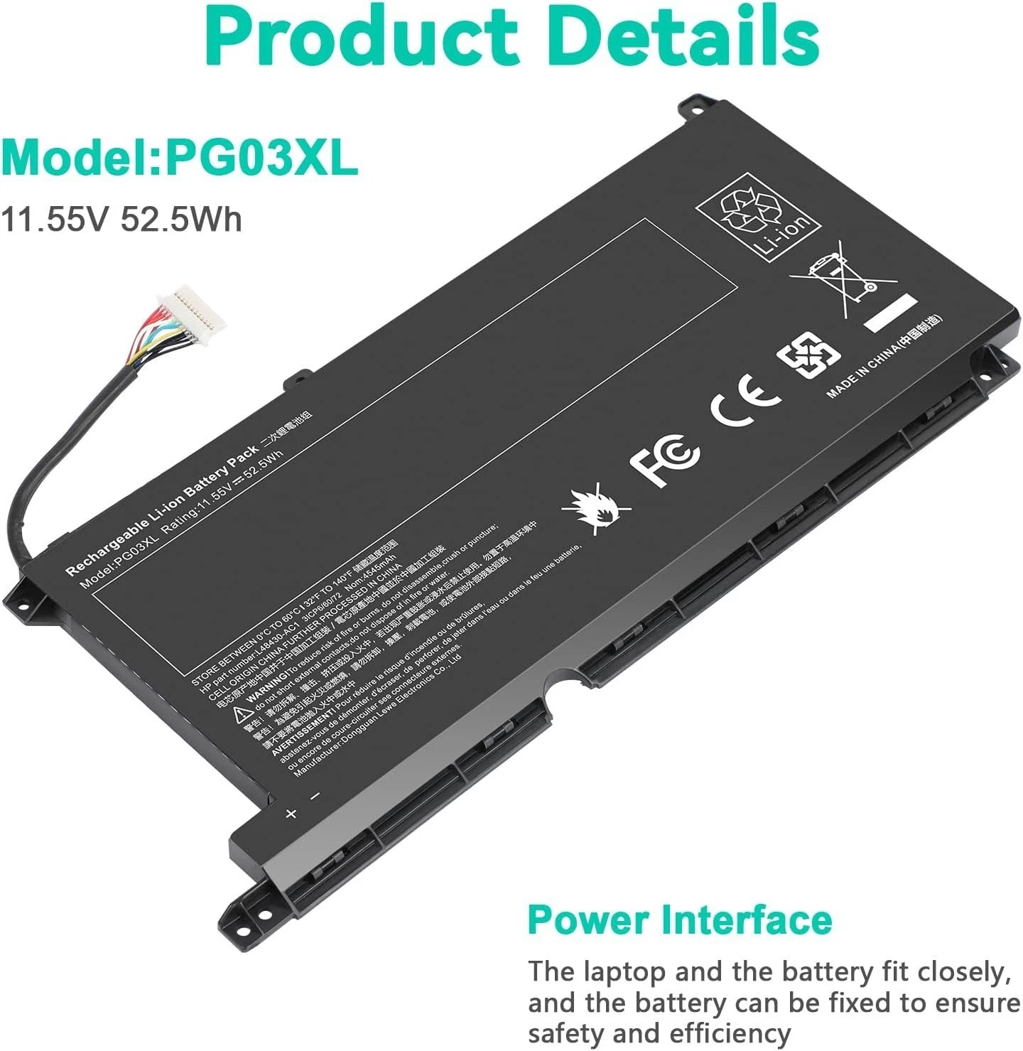 PG03XL INTERNAL BATTERY
