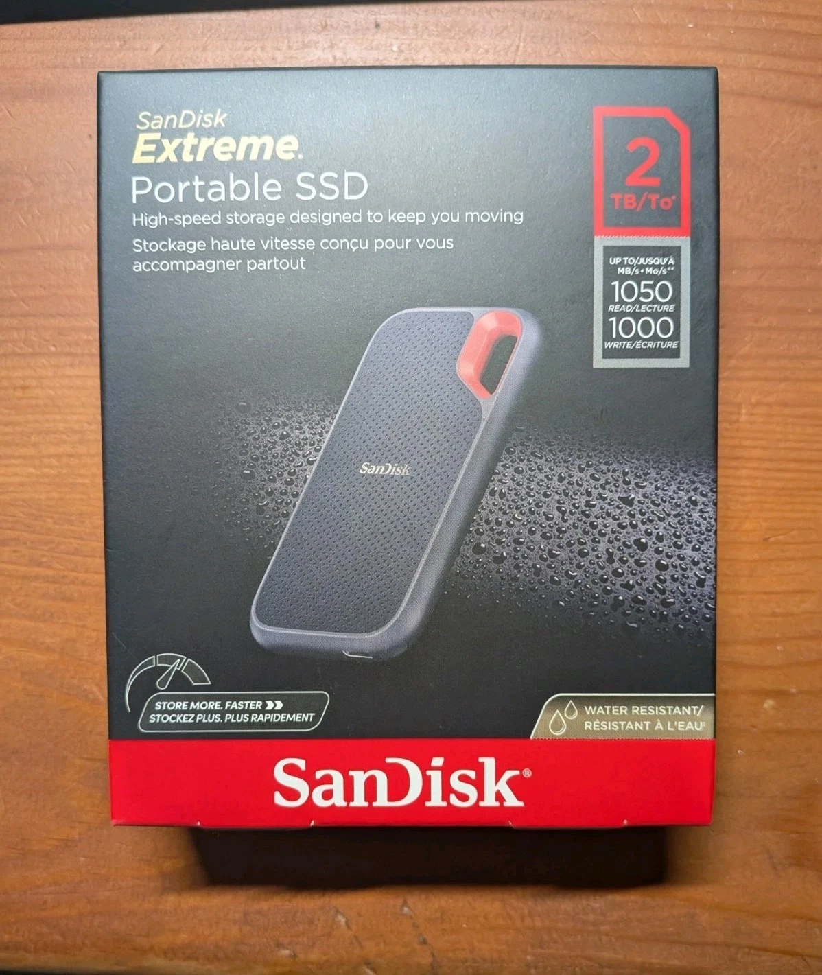 SanDisk Extreme Portable SSD 2TB USB 3.2 Gen 2 USB-C 1050MB/s Black