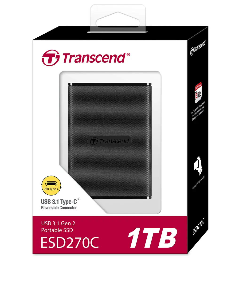 Transcend ESD270c 1TB SSD NAND USB3.1 Type A&C external hard drive