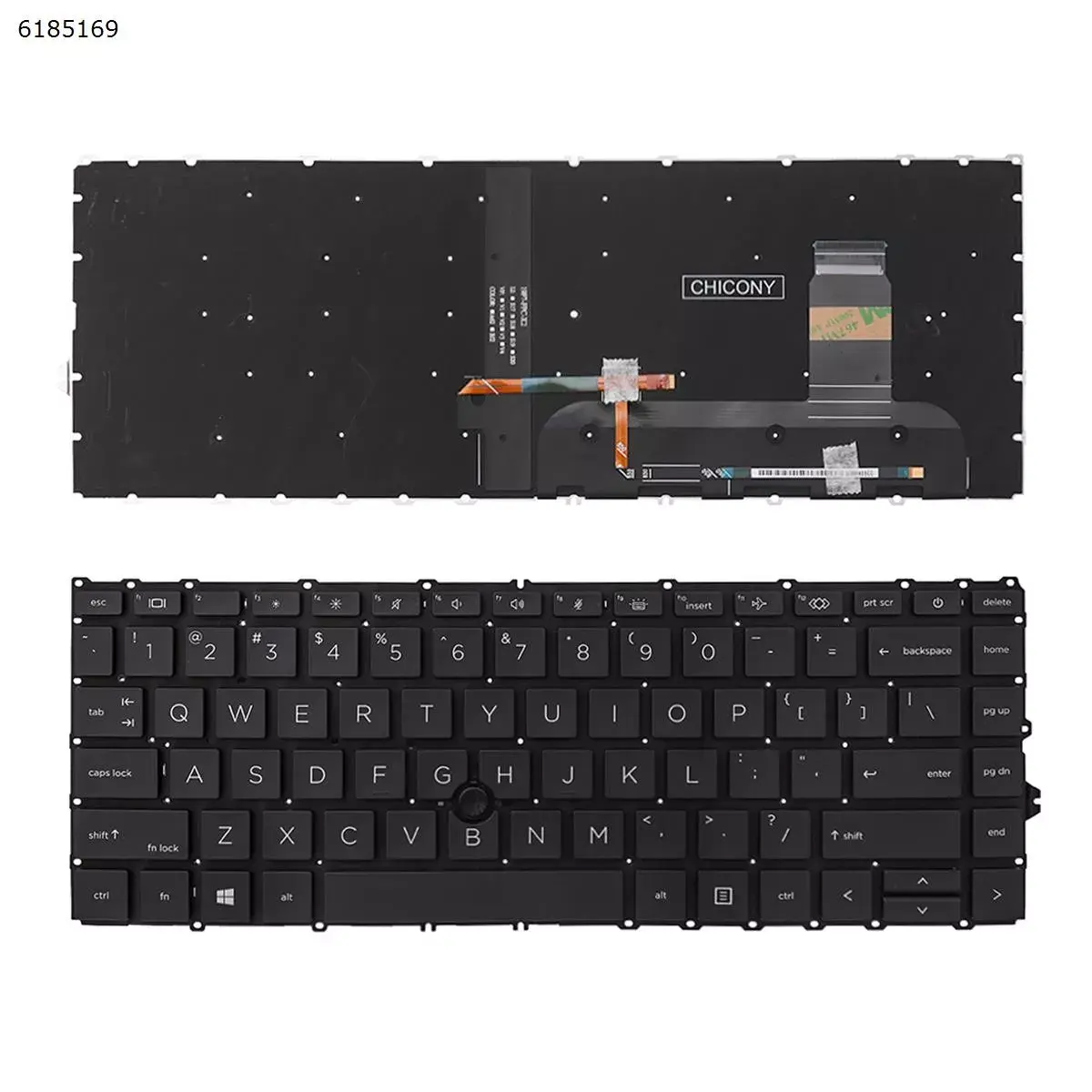 HP EliteBook 840 G7, 840 G8, 845 G7, Silver Frame, Laptop Keyboard Black with Backlight