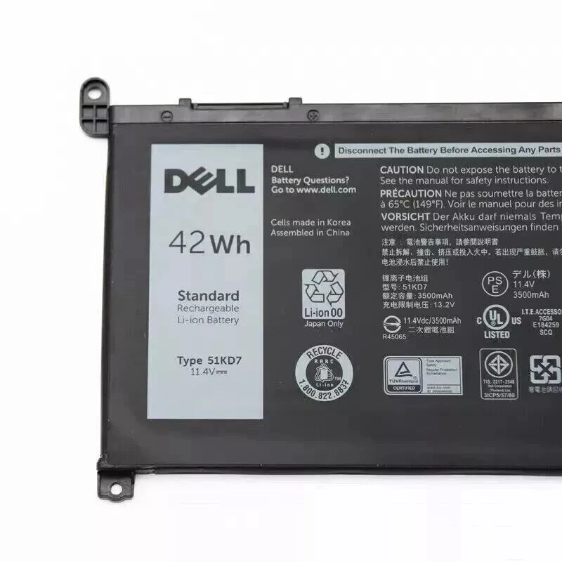 Dell Chromebook 3100 3180 3189 5190 3181 Battery 51KD7 YWD3C FY8XM
