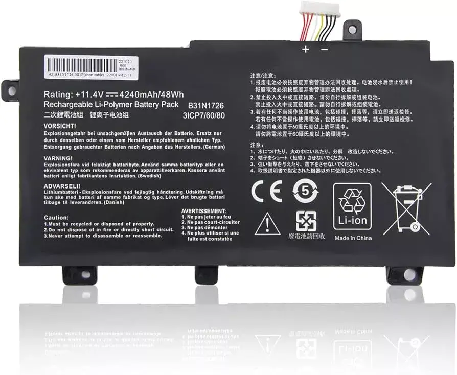 Asus FX80, FX80GD, FX86, FX86FM, FX86FE, FX504, FX505, B31N1726 Laptop Battery, 11.4V 4240mAh/48Wh Generic