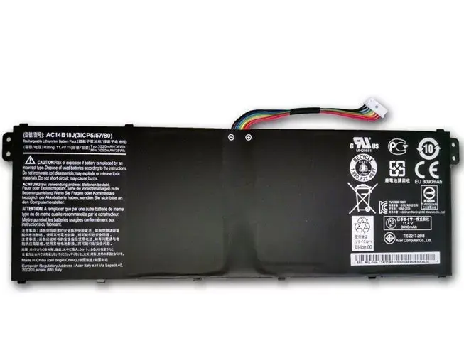 Acer Aspire ES1-531, S1-521, ES1-531-C1ZS, AC14B18J, AC14B13J(3ICP5/57/80), AC14B13J, KT.0030G.010 Laptop Battery 11.31V 3500mAh/40Wh