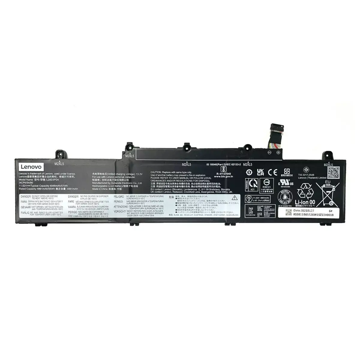 Lenovo ThinkPad E14 E15 2nd 3rd 4th Gen, L19M3PD5, L19C3PD5, L19L3PD5, L19D3PD5 Laptop Battery 11.1V 4120mAh/45Wh