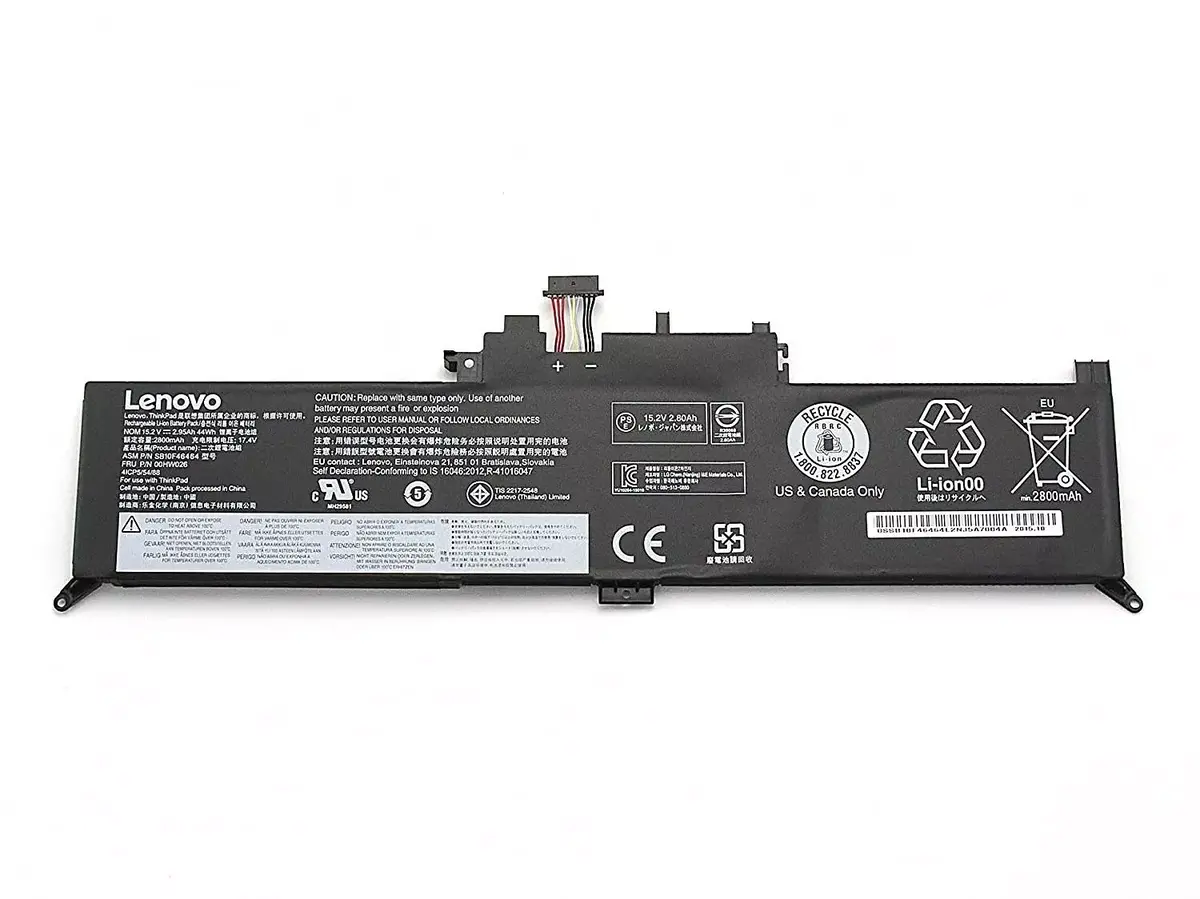 Lenovo ThinkPad Yoga 260 Series, 00HW026, 00HW027 Laptop Battery 15.2V 2895mAh/44Wh