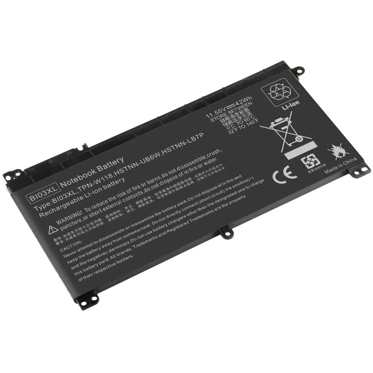 HP Stream 14-AX000, 14-AX010WM, 14-AX030WM, Pavilion X360 13-U000, M3-U000 Series, BI03XL, HSTNN-UB6W Laptop Battery, 11.55 V 3470mAh/41.7Wh