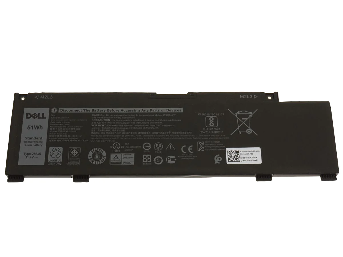 Dell Inspiron G3 15 3500 3590 3700 3790, G5 15 5500 5505, 266J9 Laptop Battery, 11.4V 4255mAh/51Wh