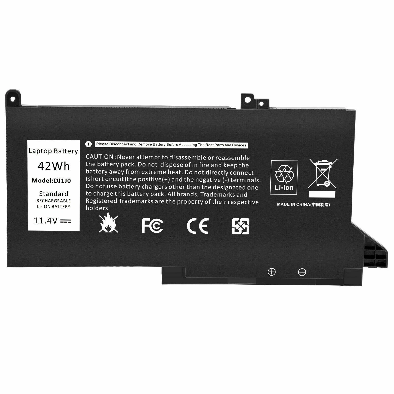 Dell Latitude 12 7000, E7280, E7480, E7290, E7380, E7390, E7490 Series, DJ1J0, PGFX4, ONFOH Laptop Battery, 11.4 V 3700mAh/42Wh