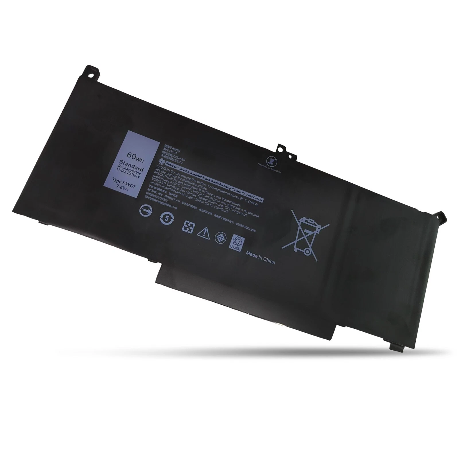 Dell Latitude E7280, E7480, 12-7000, 2X39G, F3YGT Laptop Battery, 7.6 V 7500mAh/60Wh