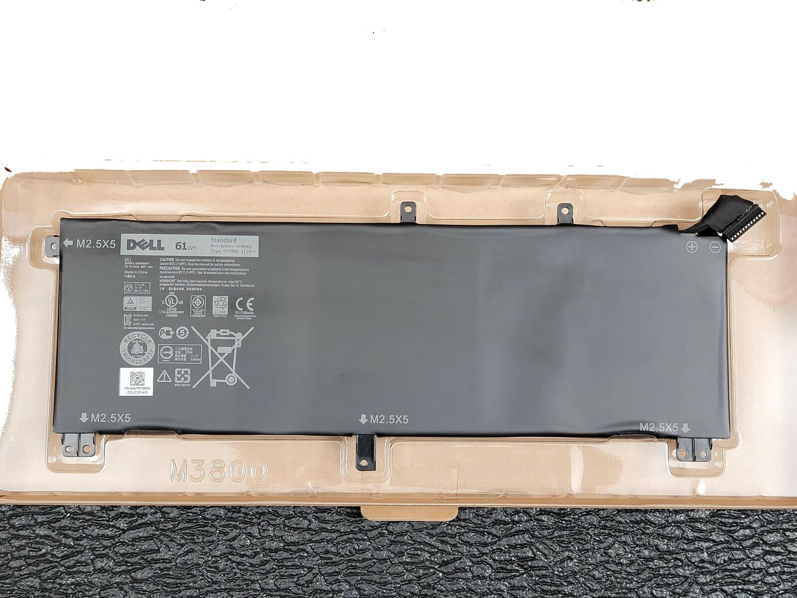 Dell Xps 15 9530, Precision M3800, 245RR, T0TRM, H76MV Laptop Battery, 11.1 V 5168mAh/61Wh