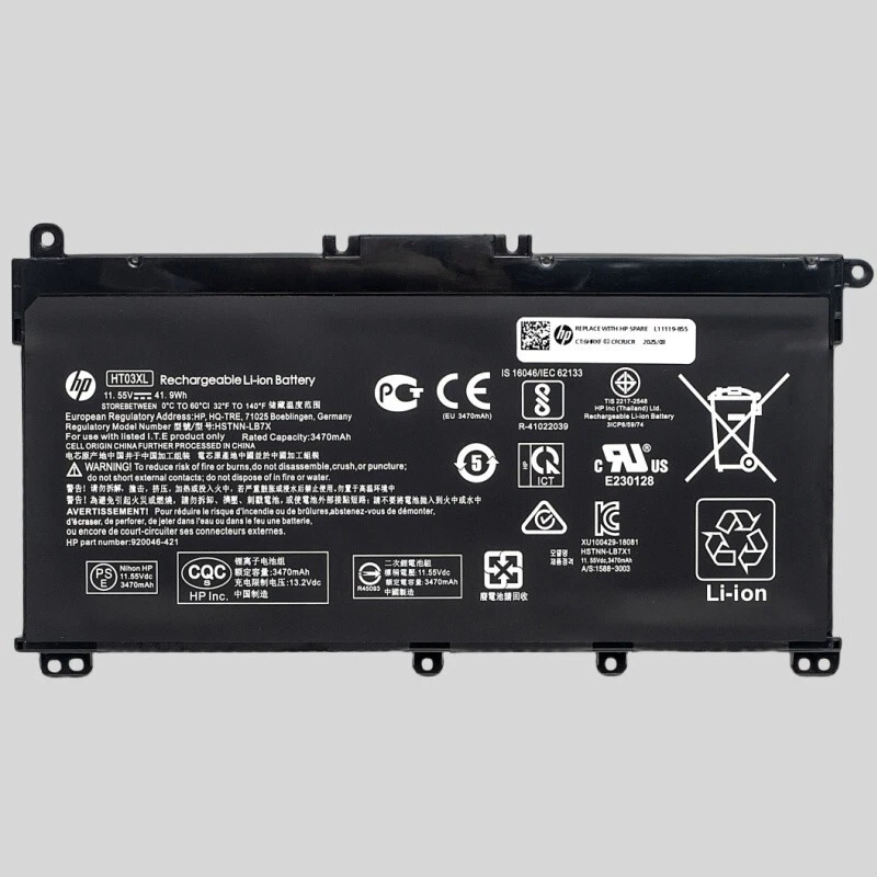 HP 14-CE0014TU, 250 G7, HT03XL, HSTNN-UB7J Laptop Battery, 11.55V 3470mAh/41Wh Generic